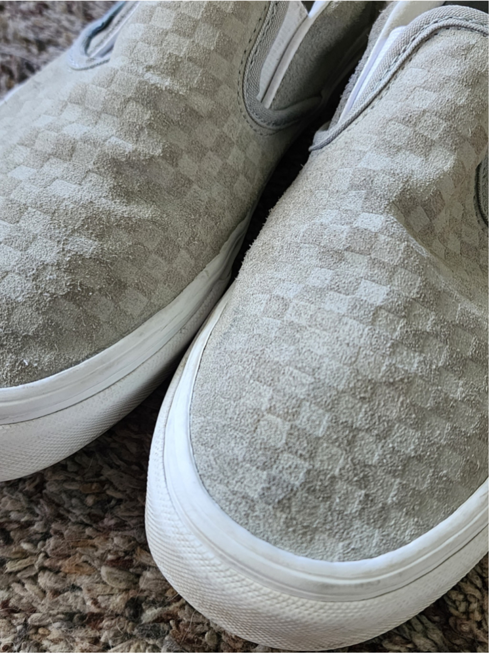 Vans‎ Classic Slip-On Checker Emboss "Fallen Rock" Suede | US Women 8 / Men 6.5
